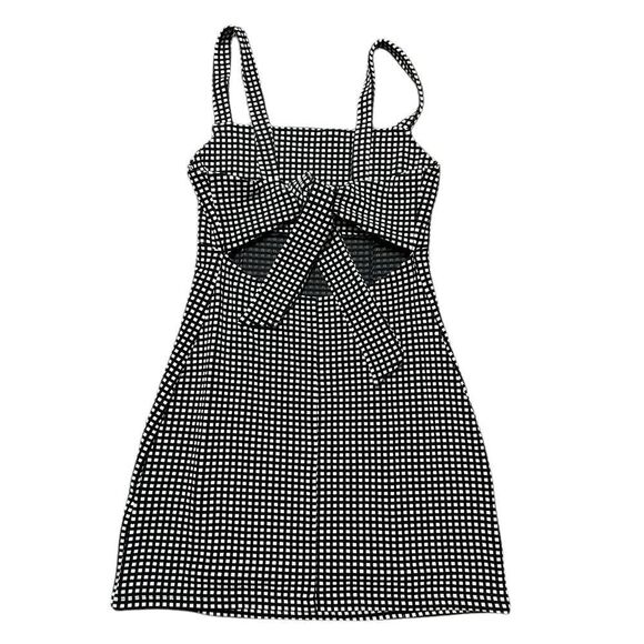 FREE PEOPLE Bardot Mini Dress Black White Size Medium - Picture 4 of 10